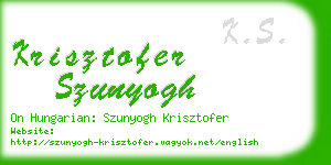 krisztofer szunyogh business card